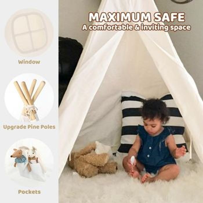 Tipi Tente Carrée avec Sac de Rangement - photo numéro 5