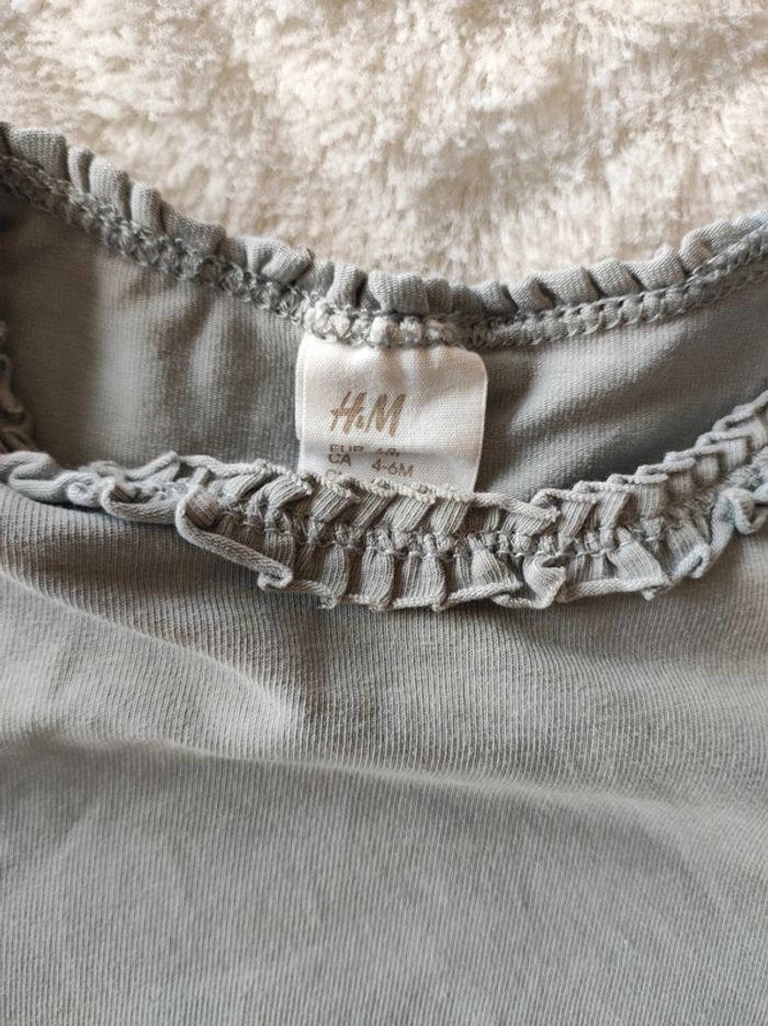 T-shirt bleu ciel h&m manches longues - photo numéro 2