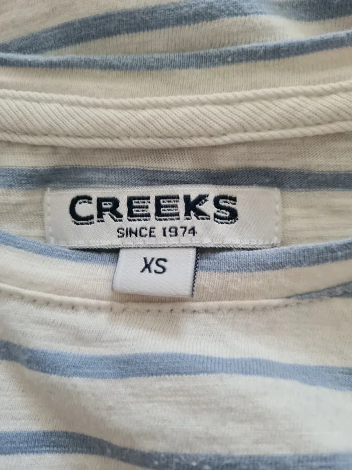 T-shirt rayé blanc/bleu Creeks Taille XS - photo numéro 4
