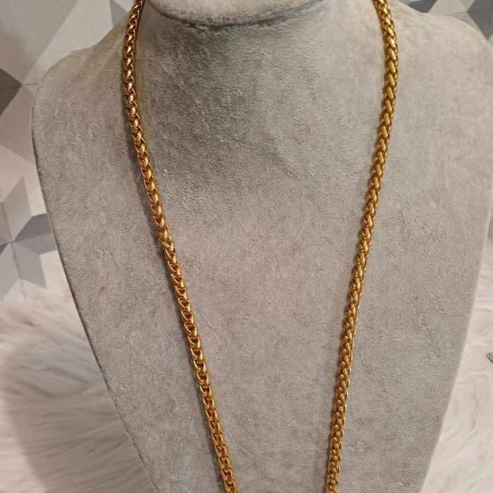 Collier fantaisie vintage en plaqué or ou argent doré - photo numéro 2