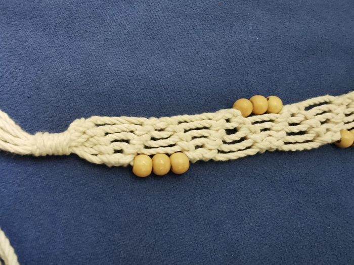 Ceinture écrue corde et perle - photo numéro 2