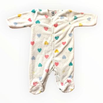 Surpyjama à coeurs bébé en polaire Petit Bateau 12 mois TBE (13,97€)