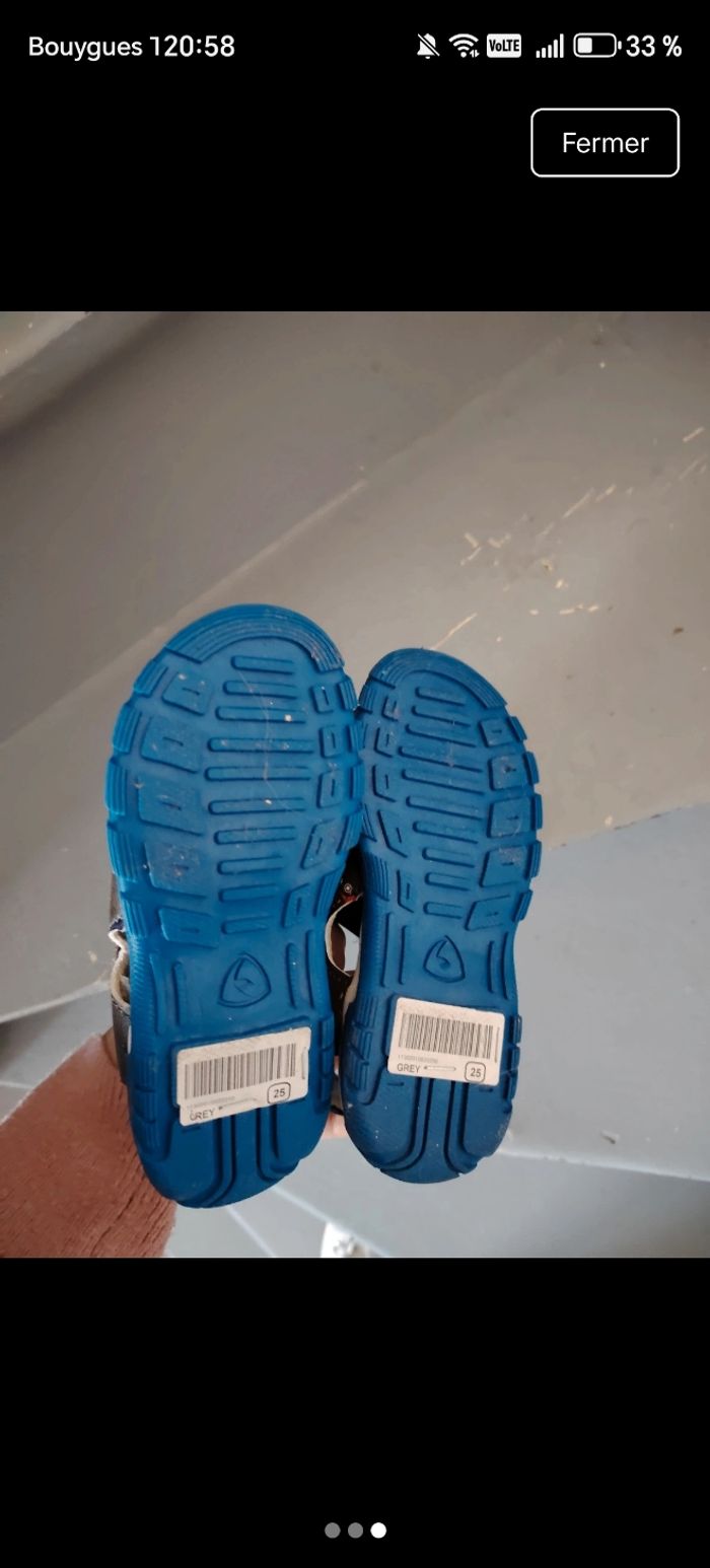 Sandales garçon grise avec motif voitures pointure 25 - photo numéro 3