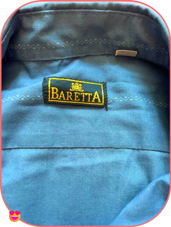 Chemise Baretta Homme, Manches longues, Motif discret, Couleur bleu-gris - photo numéro 4
