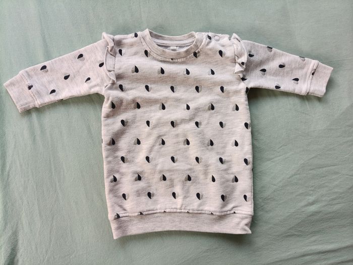 Robe pull chaud fille Zeeman gris coeurs 68 cm