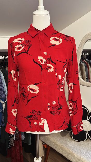 Chemise rouge fleuries Grace & Mila T36