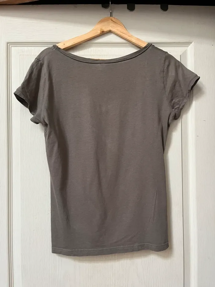 T-shirt kaki avec motif noir Taille 42 - photo numéro 4