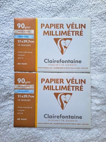 Lot de 24 papiers millimetrés Clairefontaine
