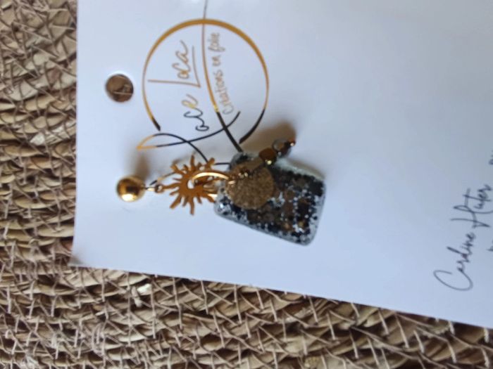 Boucles d'oreilles Hace Loca marines et dorées é - photo numéro 2