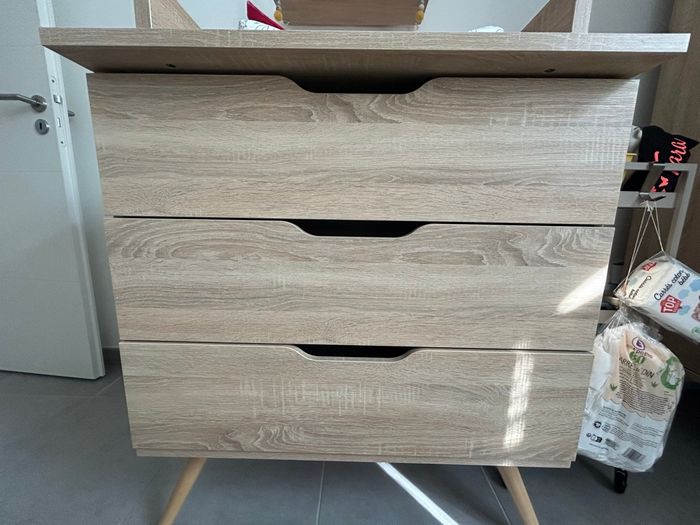 Trio chambre bébé Sauthon – lit, commode, armoire – excellent état - photo numéro 3