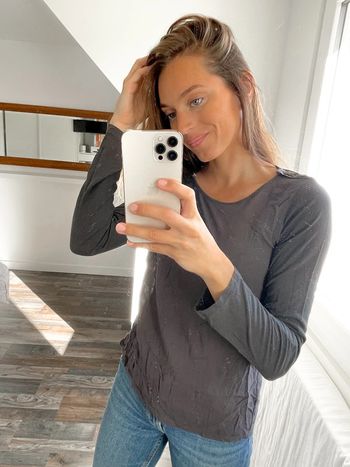 Haut manches longues gris foncé Zara