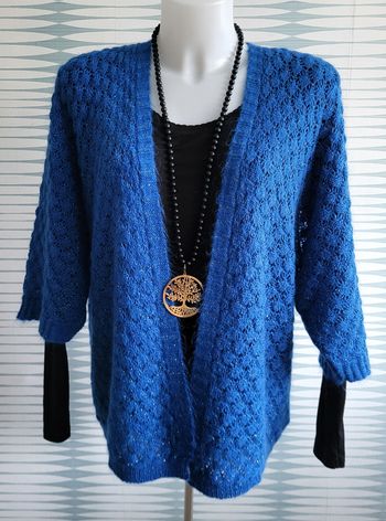 Gilet bleu roy manches 3/4 taille unique (du 44 au 52) neuf avec étiquette Yimmi & Co