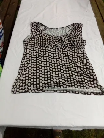 T shirt fluide marron pois