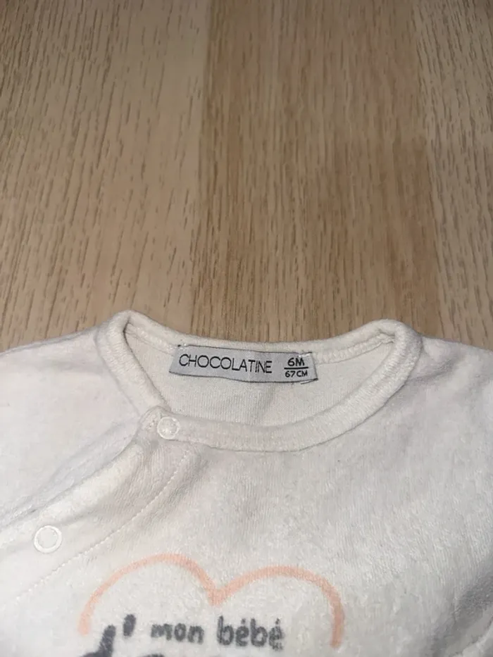 Vend pyjama 2 pièce marque chocolatine taille 6 mois en bonne état - photo numéro 3
