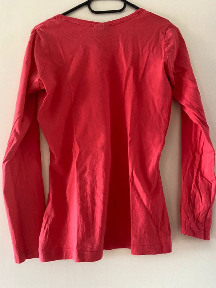 Pull fin / t-shirt manches longues rouge corail Janina Taille 38 = FR 40 - photo numéro 2