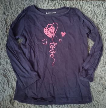 T-shirt manches longues imprimée cœur 4ans