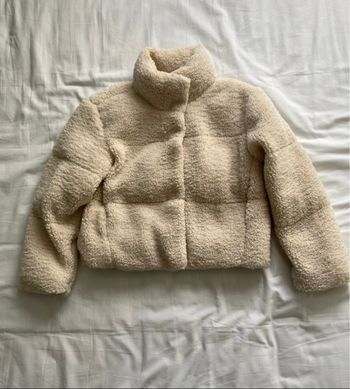 Manteau hiver effet moutemoute beige