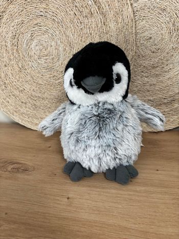 Doudou pingouin noir gris nausicaa