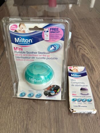 Stérilisateur de tétine NEUF Milton + comprimés