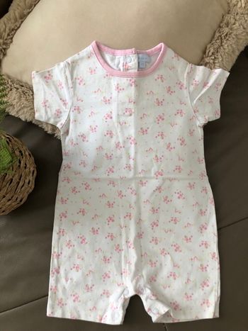Combishort blanc rose fille Tex baby