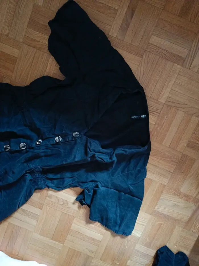 Robe Zara Lyocel boutonnée noire T.L - photo numéro 3
