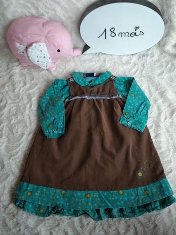 Ensemble (robe velours+chemisier) Fille 18 mois Sergent major