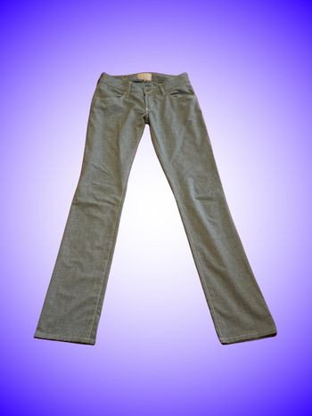 Jean Droit MET in Jeans – Gris Délavé – Taille 38 M – Made in Italy – Broderies Poches Arrière – Très Bon État