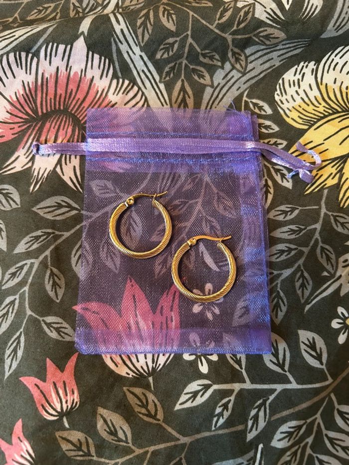 Créoles en acier inoxydable dorée