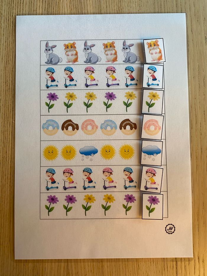 Fiche Montessori : La suite logique