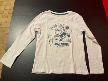 T-shirt manches longues blanc 8 ans dinosaure