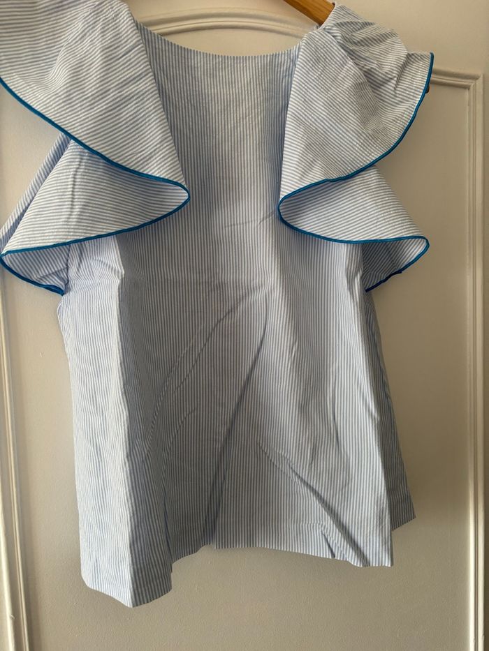 Blouse rayée bleu clair et blanc Jacadi 12 ans - photo numéro 5
