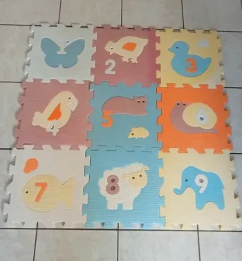 tapis puzzle chiffres et animaux
