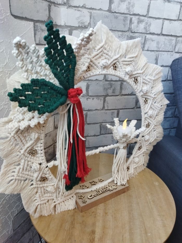 Couronne noël macramé - photo numéro 2