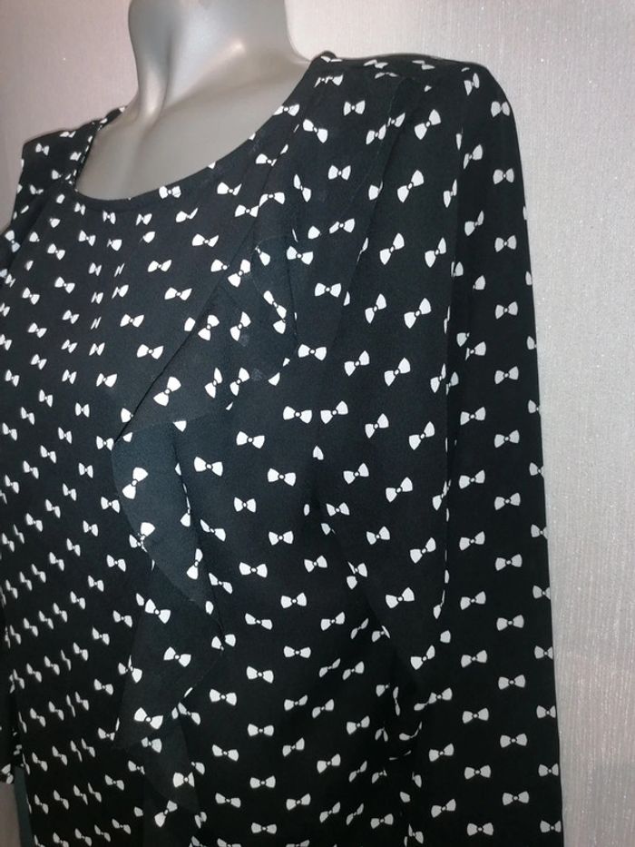 Blouse noire noeud blanc Divided H&M S - photo numéro 5