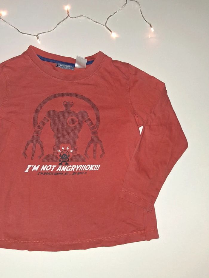 T-shirt bordeaux La Redoute avec un robot