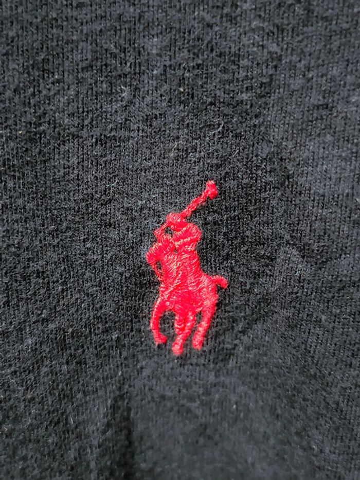 T-shirt noir Ralph Lauren vintage - Logo rouge brodé - Taille M - photo numéro 3