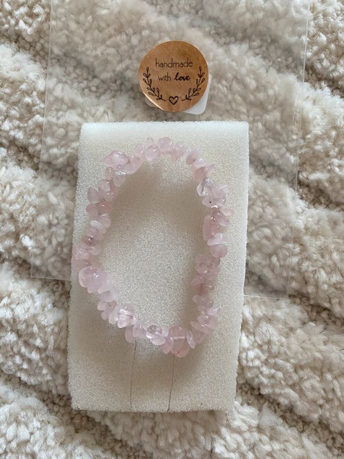 Bracelet pierre précieuse quartz rose
