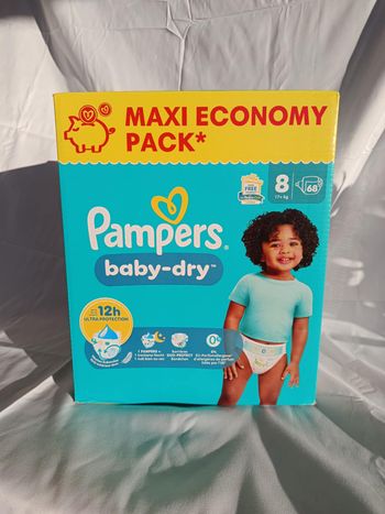 Pampers Baby Dry T8 x68 17kgs+ Prix Ferme