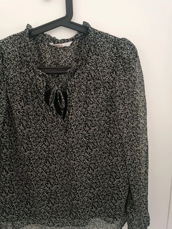 Blouse noire imprimé fleurs Only Taille S Très peu porté
