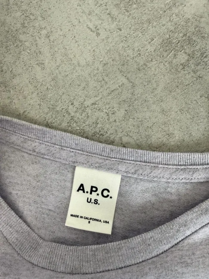 T-shirt APC femme mauve clair chiné taille S comme neuf - photo numéro 6