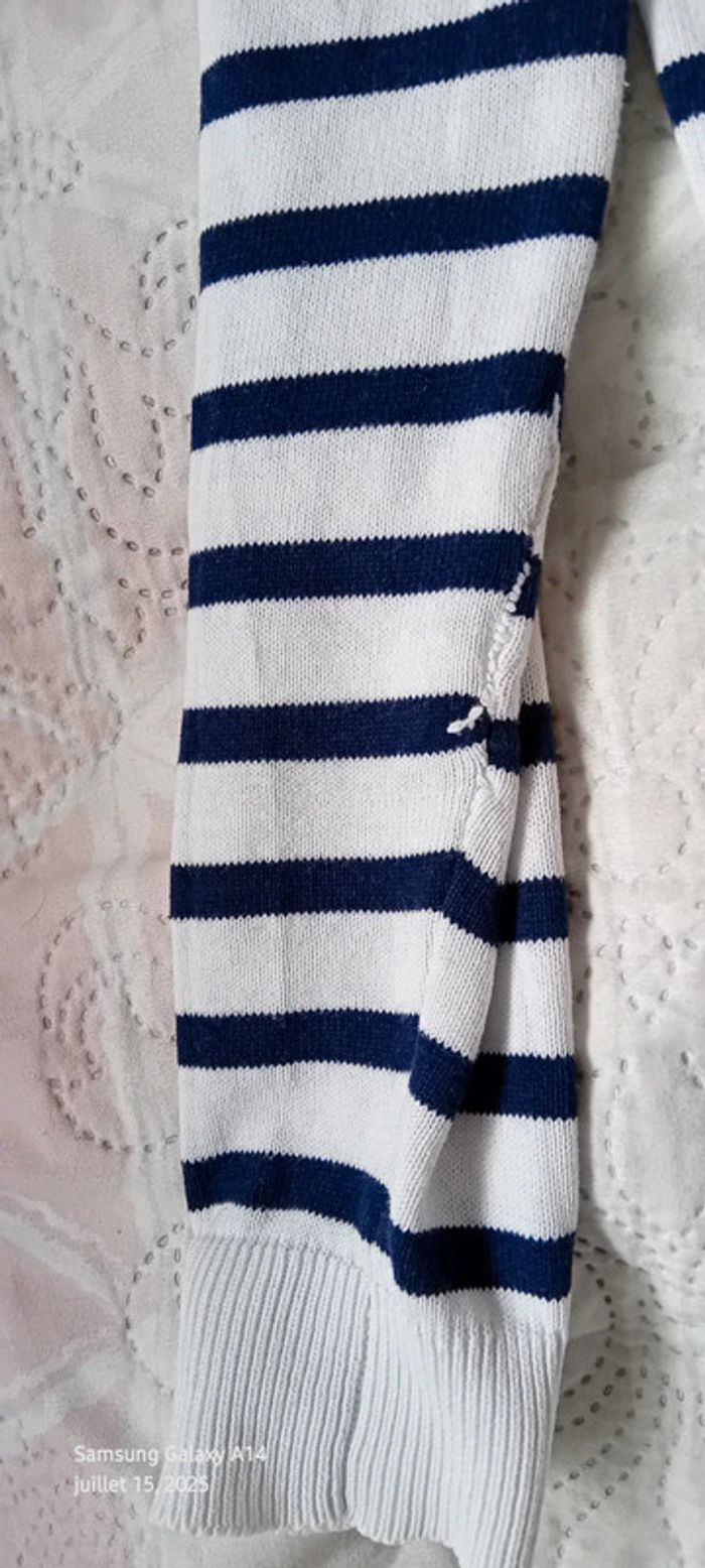 Pull marinière motif cœur marine et blanc femme 38/40 influx - photo numéro 13