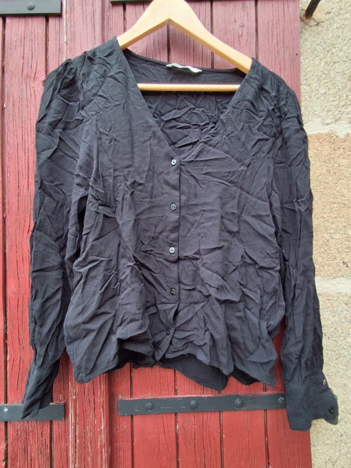 Chemisier manches longues Camaïeu noir taille 38