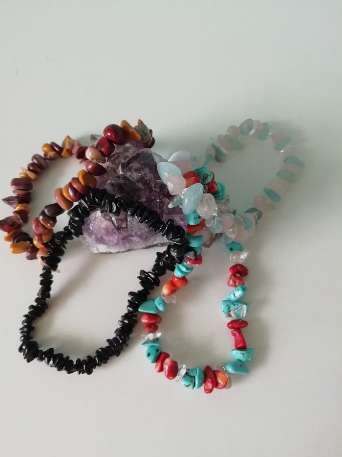 Lot bracelets en pierre naturelle quartz fraise