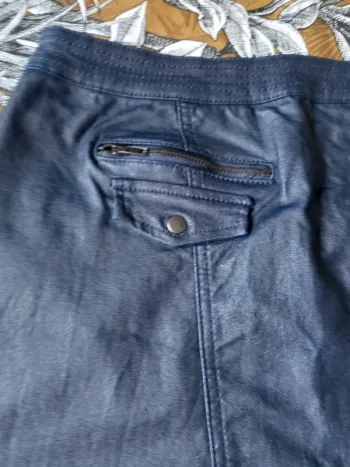 Jupe cuir bleu marine