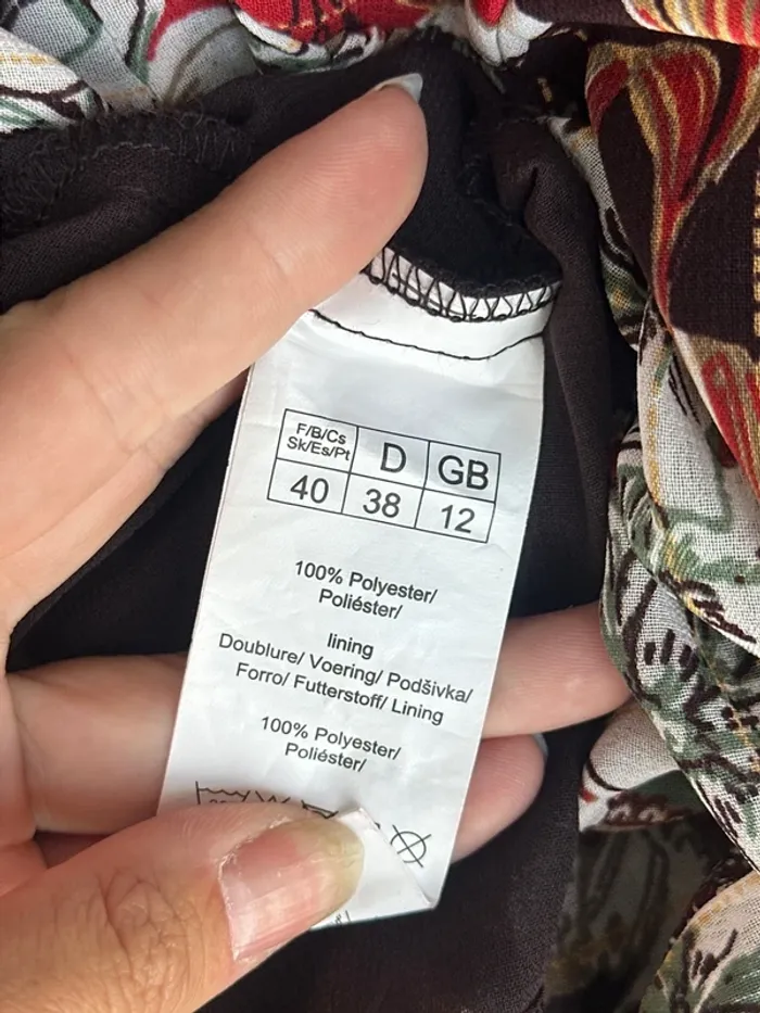Robe manches longues fleurie colorée doublée 40/L - photo numéro 6