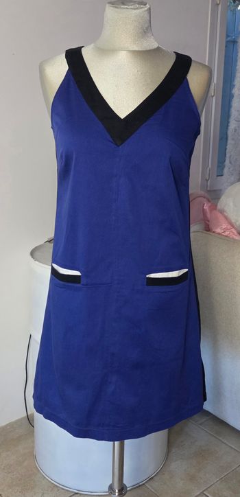 Robe Little Miss Captain T36/38 bleu & noir chic – coupe droite – excellent état
