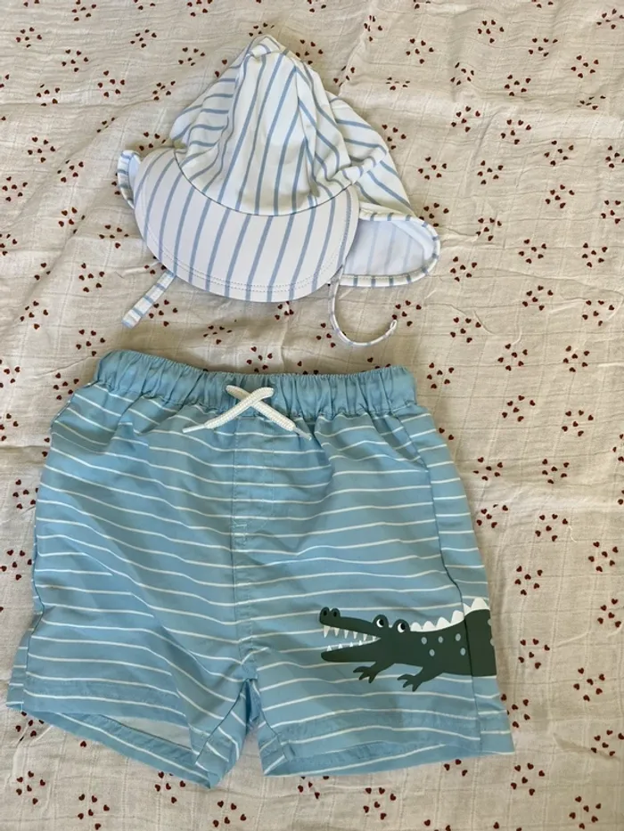 Casquette et short de bain vertbaudet 18 mois - photo numéro 2