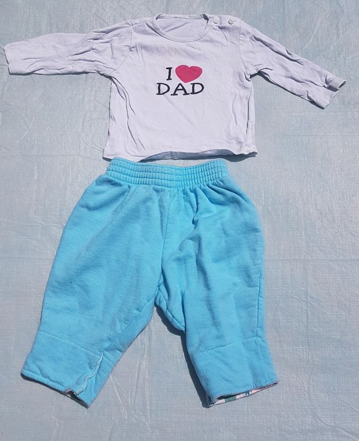 Ensemble fille 3 mois pantalon t-shirt I love dad