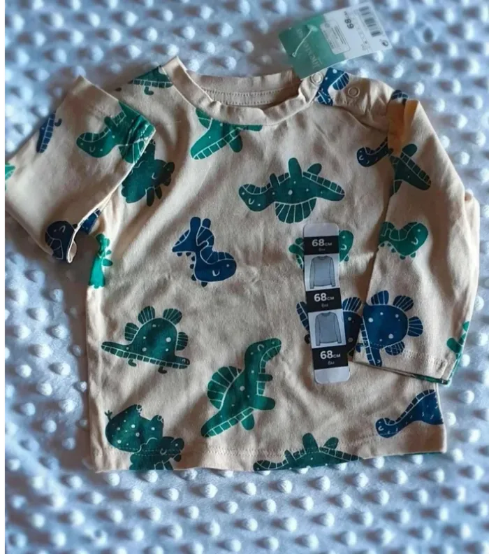 T-shirt manches longues dinosaure in extenso 6 mois
