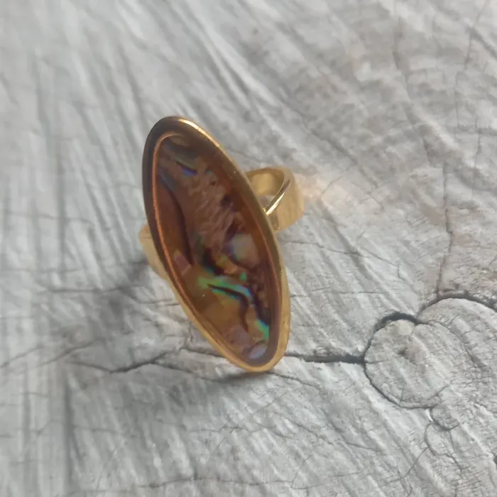 Vintage bague dorée 16mm - photo numéro 2